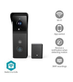 Nedis WIFICDP21BK SmartLife Dveřní Video Telefon | Wi-Fi | Napájení z baterie | 3MP Full HD 1296p | IP54 | Snímač pohybu