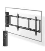 Nedis TVWM5860BK - Motorizovaný TV pro montáž na stěnu | 32-75" | Max. 50 kg | Otočné | Dálkově ovládané | Ocel | Černá
