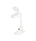 Nedis MAGLE1WT - Zvětšovací stolní lampa| Čočka: 3 + 12 Diopter | 6500 K | 6 W | 400 lm | Bílá