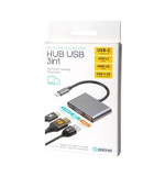 PLATINET USB-C 3.2 GEN2 10GB/S HUB 3IN1 HDMI 4K USB-C PD 100W USB-A3.2 ALU