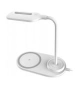PLATINET STOLNÍ LAMPA A BEZDRÁTOVÁ NABÍJEČKA 8W BÍLÁ