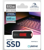 PLATINET přenosný SSD disk  USB 3.2 R/W UP TO 400MB/s 512GB černá