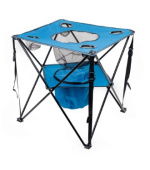 PLATINET KEMPINGOVÝ SET 2x ŽIDLE POLSTROVANÁ 55x55x44/90 CM + 1x STŮL 59x59x60 cm MODRÁ