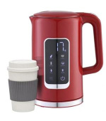 PLATINET RYCHLOVARNÁ KONVICE LCD 1,7L 5 TEPLOT + 450 ML CESTOVNÍ HRNEK, ČERVENÁ