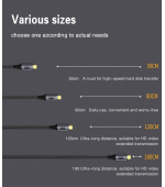 PremiumCord USB4™ Gen 3x2 40Gbps 8K@60Hz 240W Thunderbolt 3 kabel 1,2m