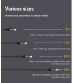 PremiumCord USB4™ Gen 3x2 40Gbps 8K@60Hz 240W Thunderbolt 3 kabel 0,3m