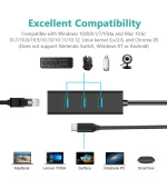 PremiumCord Adapter USB-C na Gigabit 10/100/1000Mbps + 3x USB3.0 konektor