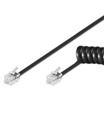 PremiumCord Kabel telefonní sluchátkový kroucený 4 žíly 2m - černý