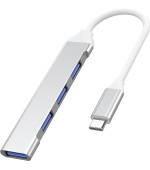 PremiumCord Hub USB-C na USB3.2 A + 3x USB2.0 A, hliníkové pouzdro