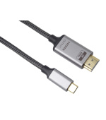 PremiumCord USB-C na HDMI kabel 2m rozlišení obrazu 8K@60Hz,4K@144Hz Aluminium