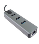 PremiumCord Adapter USB-C na Gigabit 10/100/1000Mbps + 3x USB3.2 konektor