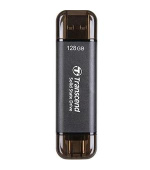 Transcend ESD310C 128GB, External SSD, USB 10Gbps Type C/A, 1050MB/R, 700MB/W, černý
