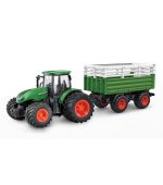 RC Traktor 2,4 Ghz s přepravníkem zvířat, světla, zvuk 1:24