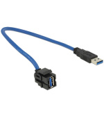 Delock Keystone module USB 3.0 A samice > USB 3.0 A samec 250° s kabelem