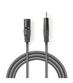 Nedis COTH15300GY30 - XLR Audiokabel | XLR 3pinová Zástrčka – 3,5mm Zástrčka | 3 m | Šedá barva