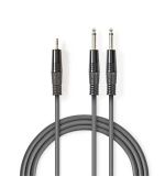 Nedis COTH23200GY50 - Stereofonní Audio Kabel | 2x 6,35mm Zástrčka – 3,5mm Zástrčka | 5 m | Šedá barva