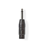 Nedis COTP15940BK - XLR Monofonní Adaptér | XLR 3pinová Zásuvka – 6,35mm Zástrčka | Černá barva