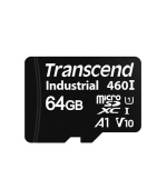 Transcend 64GB microSDXC460I UHS-I U1 V10 A1 3K P/E (3D TLC) průmyslová paměťová karta, 100MB/s R, 85MB/s W, černá