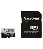 Transcend 512GB microSDXC 340S UHS-I U3 V30 A2 3D TLC (Class 10) paměťová karta (s adaptérem), 160MB/s R, 125MB/s W