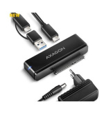 AXAGON ADSA-FPX, USB-C 10Gbps - SATA 6G, 2.5"/3.5" SSD/HDD FAST PORT X adaptér, vč. AC napáječe