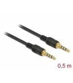 Delock Kabel Stereo Jack 3,5 mm 4 pin samec > samec 0,5 m černý