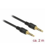 Delock Kabel Stereo Jack 3,5 mm 4 pin samec > samec 2 m černý