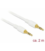 Delock Kabel Stereo Jack 3,5 mm 3 pin samec > samec 2 m bílá