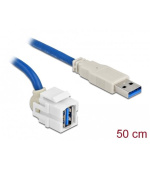 Delock Keystone modul USB 3.0 A samice 250° > USB 3.0 A samec s kabelem