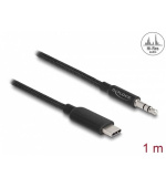 Delock Stereofonní audio kabel ze zástrčky USB Type-C™ na stereofonní zástrčkový konektor 3,5 mm, 3 pinový, 1 m, černý