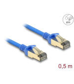 Delock Síťový kabel RJ45, Cat.8.1, F/FTP, tenký, 0,5 m, modrý