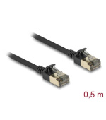 Delock Síťový kabel RJ45 Cat.8.1, F/FTP Slim Pro, 0,5 m, černý