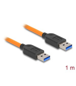 Delock USB 5 Gbps kabel, ze zástrčky USB Typu-A na zástrčku USB Typu-A, k focení s tetheringem, 1 m, oranžový