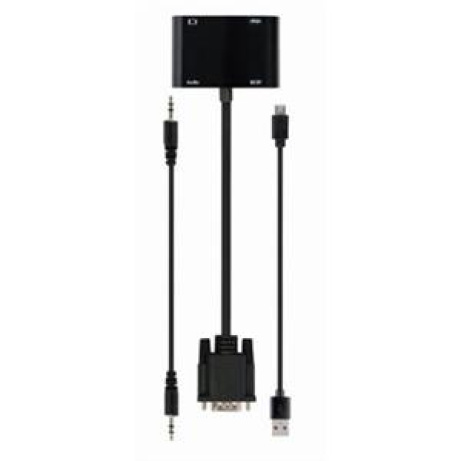GEMBIRD VGA na HDMI + VGA adaptér kabel 0,15 m černý