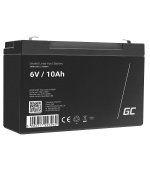 Green Cell AGM VRLA 6V 10Ah maintenance-free battery for the alarm system, cash register, toys