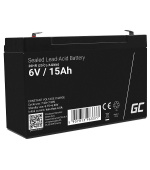 Green Cell AGM VRLA 6V 15Ah maintenance-free battery for the alarm system, cash register, toys