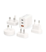 Nedis WTCGPD65W100WT - Cestovní adaptér | 100 - 240 V AC 50/60 Hz | 65 W | Bílá
