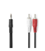 Nedis CAGL22200BK30 - Stereo Audio Kabel | 3,5 mm Zástrčka – 2x RCA Zástrčka | 3.00 m | Černá