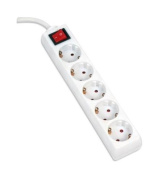 OMEGA Prodlužovací zásuvková lišta s 5 zásuvkami WITH BASIC SURGE PROTECTION 5,0M 16A 5 SOCKET TYPE F SCHUKO GERMAN WHIT