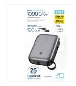 PLATINET POWER BANK COMPACT 10000 MAH 20W PD WITH CABLE