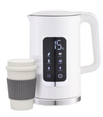 PLATINET RYCHLOVARNÁ KONVICE LCD 1,7L 5 TEPLOT + 450 ML CESTOVNÍ HRNEK, BÍLÁ