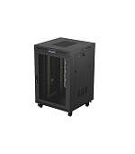 19" VOLNĚ STOJÍCÍ RACKOVÁ SKŘÍŇ 22U/800X800 (FLAT PACK) ČERNÁ S PROSKLENÝMI DVEŘMI LCD LANBERG V2