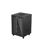 19" VOLNĚ STOJÍCÍ RACKOVÁ SKŘÍŇ 22U/800X800 (FLAT PACK) S PROSKLENÝMI DVEŘMI LCD ČERNÁ LANBERG V2