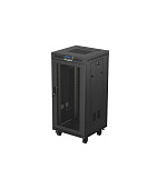 19" VOLNĚ STOJÍCÍ RACKOVÁ SKŘÍŇ 24U 600X600 ČERNÁ S PERFOROVANÝMI DVEŘMI LANBERG (FLAT PACK) V2