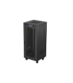 19" VOLNĚ STOJÍCÍ RACKOVÁ SKŘÍŇ 27U/600X600 (FLAT PACK) SE SÍŤOVANÝMI DVEŘMI LCD ČERNÁ LANBERG V2
