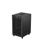 19" VOLNĚ STOJÍCÍ RACKOVÁ SKŘÍŇ 27U 800X1000 ČERNÝ LCD S PERFOROVANÝMI DVEŘMI LANBERG (FLAT PACK) V2