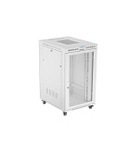 19" VOLNĚ STOJÍCÍ RACKOVÁ SKŘÍŇ 27U 800X1000 ŠEDÁ LCD S PERFOROVANÝMI DVEŘMI LANBERG (PLOCHÉ BALENÍ)