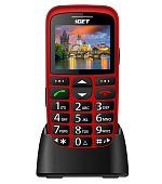 iGET SIMPLE D7 Red, seniorský, Bluetooth, FM rádio, kamera, svítilna, výdrž 15 dní,microSD, stojánek