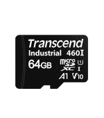 Transcend 64GB microSDXC460I UHS-I U1 V10 A1 3K P/E (3D TLC) průmyslová paměťová karta, 100MB/s R, 85MB/s W, černá
