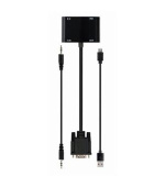 GEMBIRD VGA na HDMI + VGA adaptér kabel 0,15 m černý