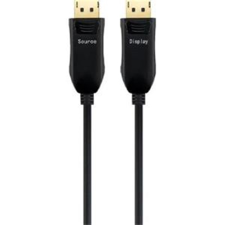 PremiumCord Optický DisplayPort 1.4 přípojný kabel M/M, zlacené konekt. 25m